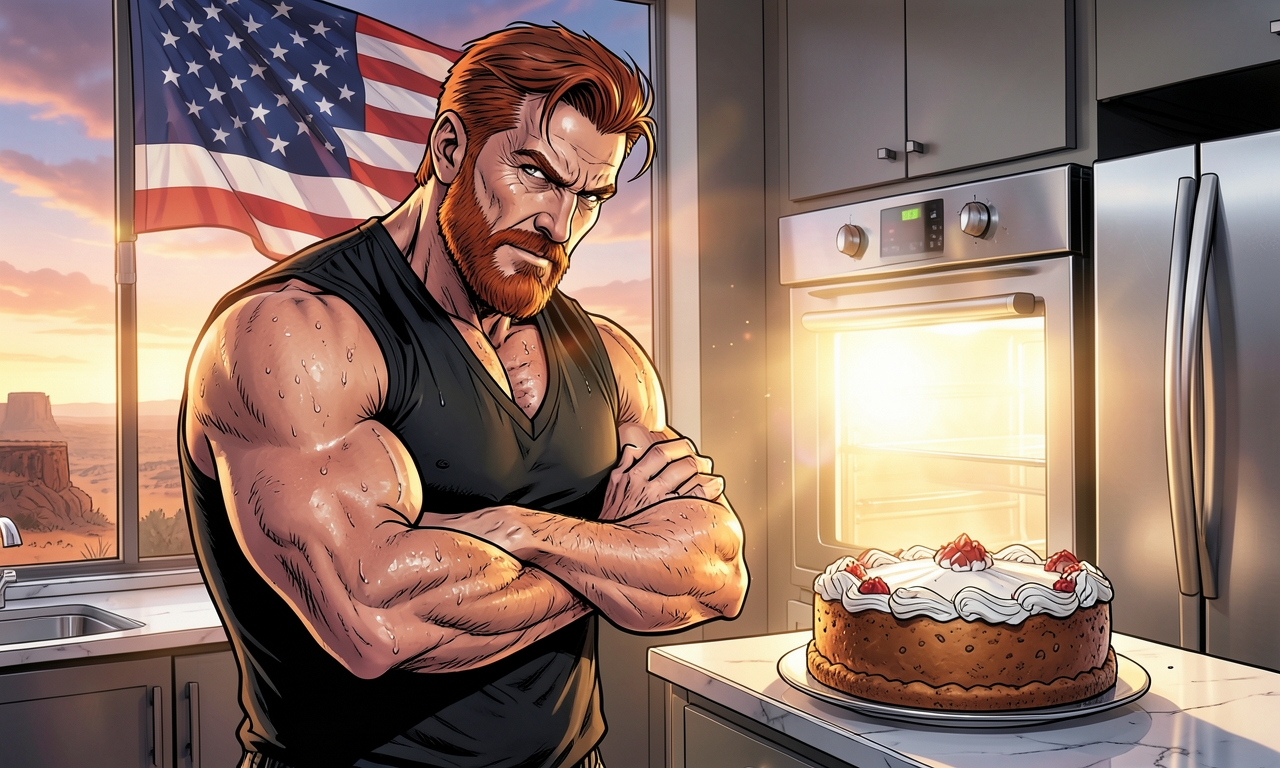 Chuck Norris backt nicht nur einen Kuchen – er backt den einzigen Kuchen, der jemals einen Backofen von innen beleuchtet hat. Als der Teig zu sehr ging, hat Chuck Norris ihn mit einem Blick zurückgepfiffen.