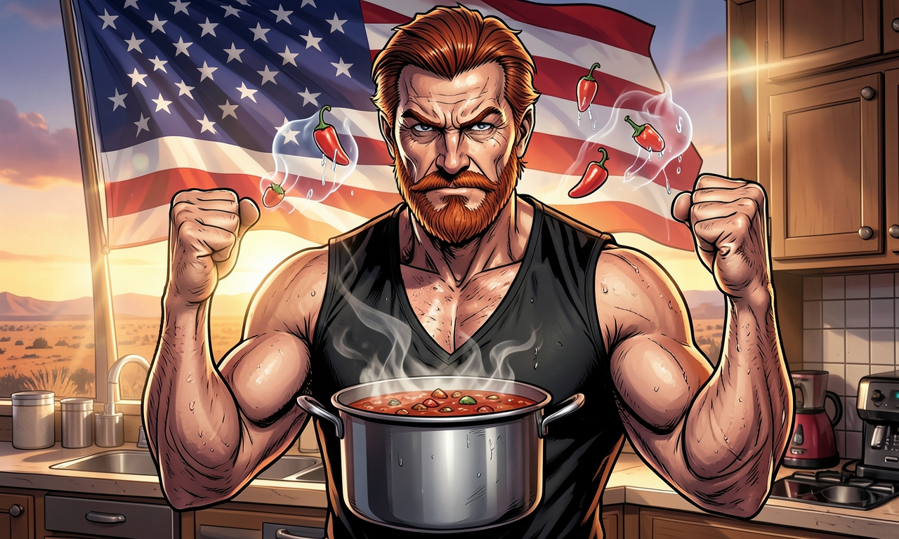 Chuck Norris kocht Chili so scharf, dass selbst die Geister der vergangenen Chilischoten weinen.