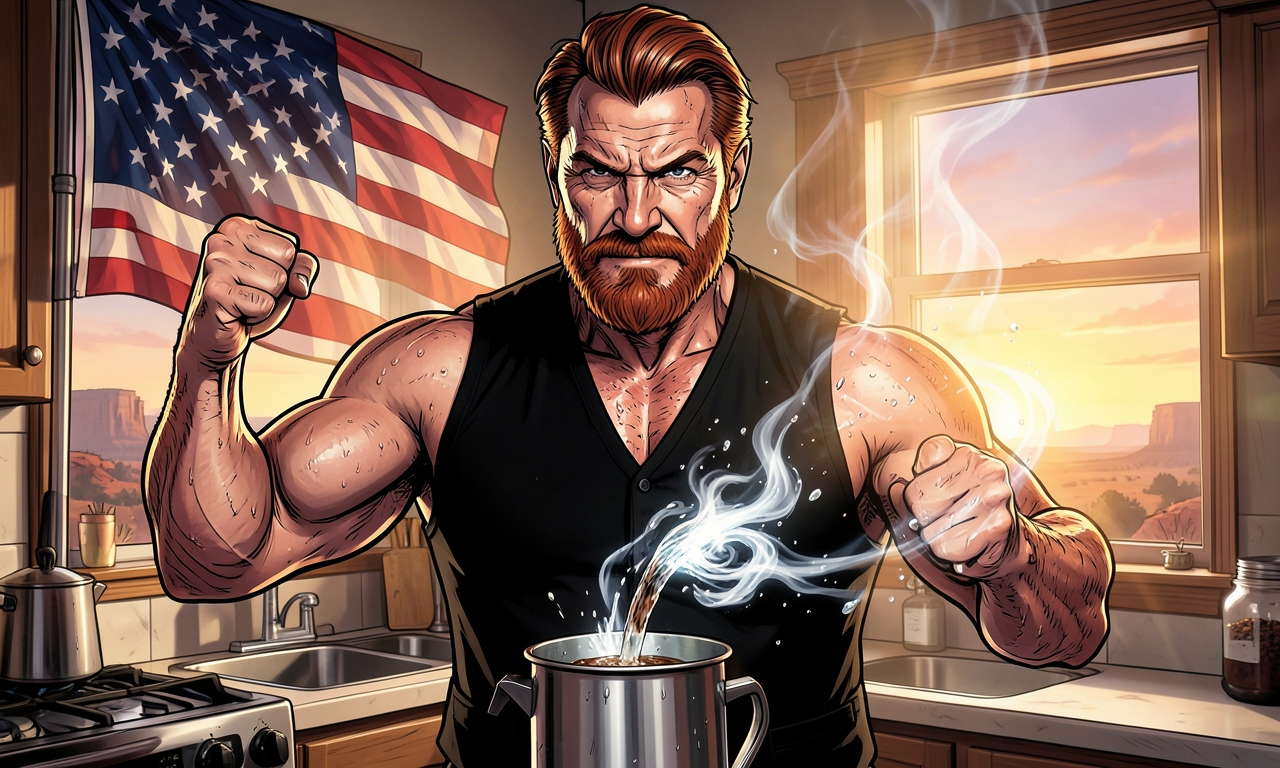 Chuck Norris kocht Kaffee. Das Wasser kocht von selbst, bevor es überhaupt den Kessel berührt.