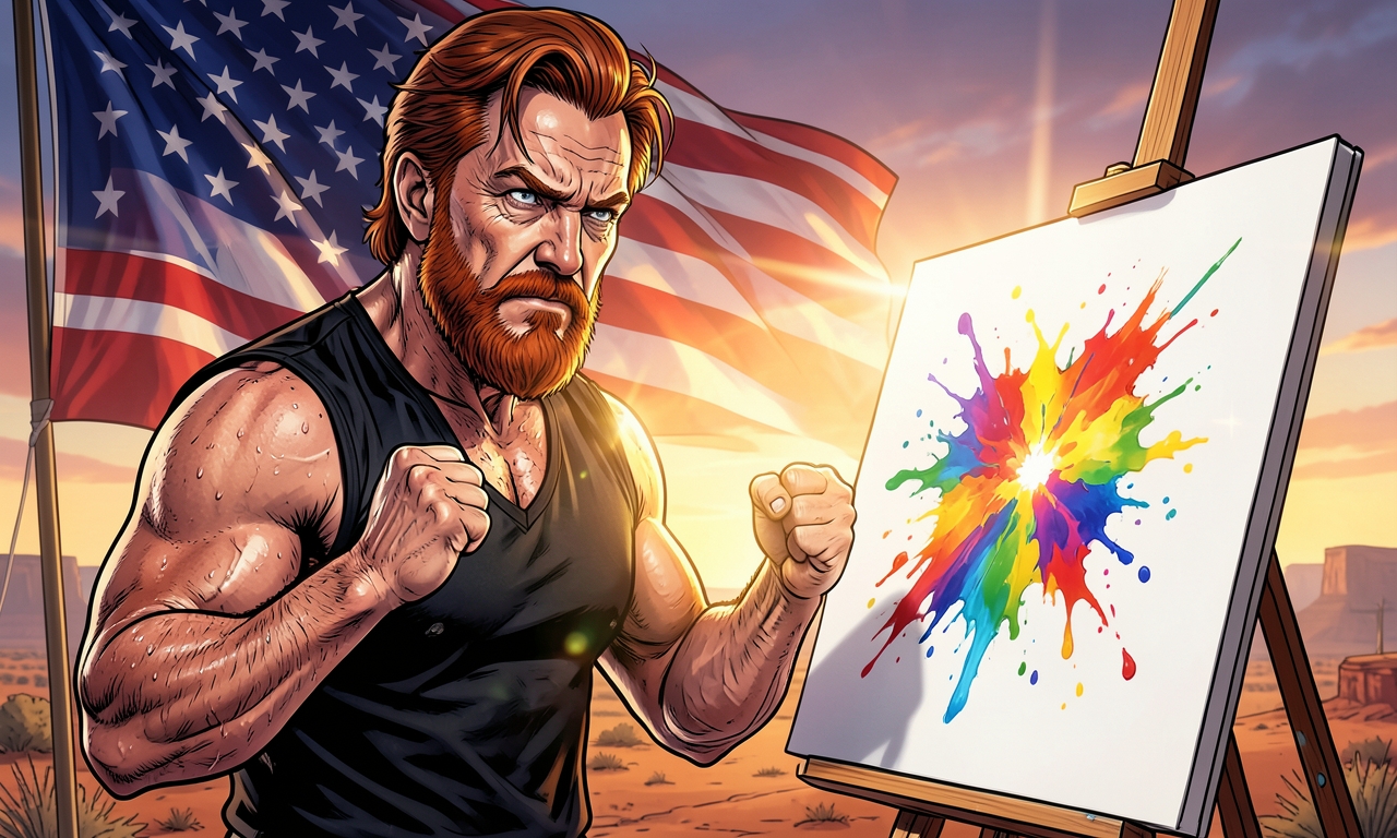Chuck Norris malt keine Bilder. Er schaut ein weißes Blatt Papier an, bis es aus Angst anfängt, sich selbst zu bemahlen.
