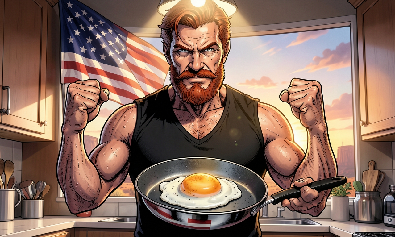 Chuck Norris brät ein Spiegelei. Das Ei ist so perfekt, dass es sich von selbst wendet – und dann Chuck Norris ansieht, als wäre es der Chef.