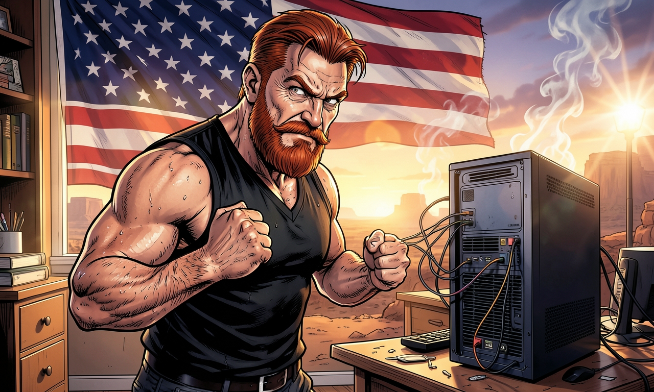 Chuck Norris repariert einen defekten PC nicht durch Austauschen von Teilen, sondern indem er ihn mit einem vernichtenden Blick ansieht und brüllt: 'Funktioniere!' Der PC startet daraufhin nicht nur neu, sondern schreibt auch noch eine Entschuldigungs-E-Mail an den vorherigen Besitzer, in der er sich für seine langsame Leistung entschuldigt.