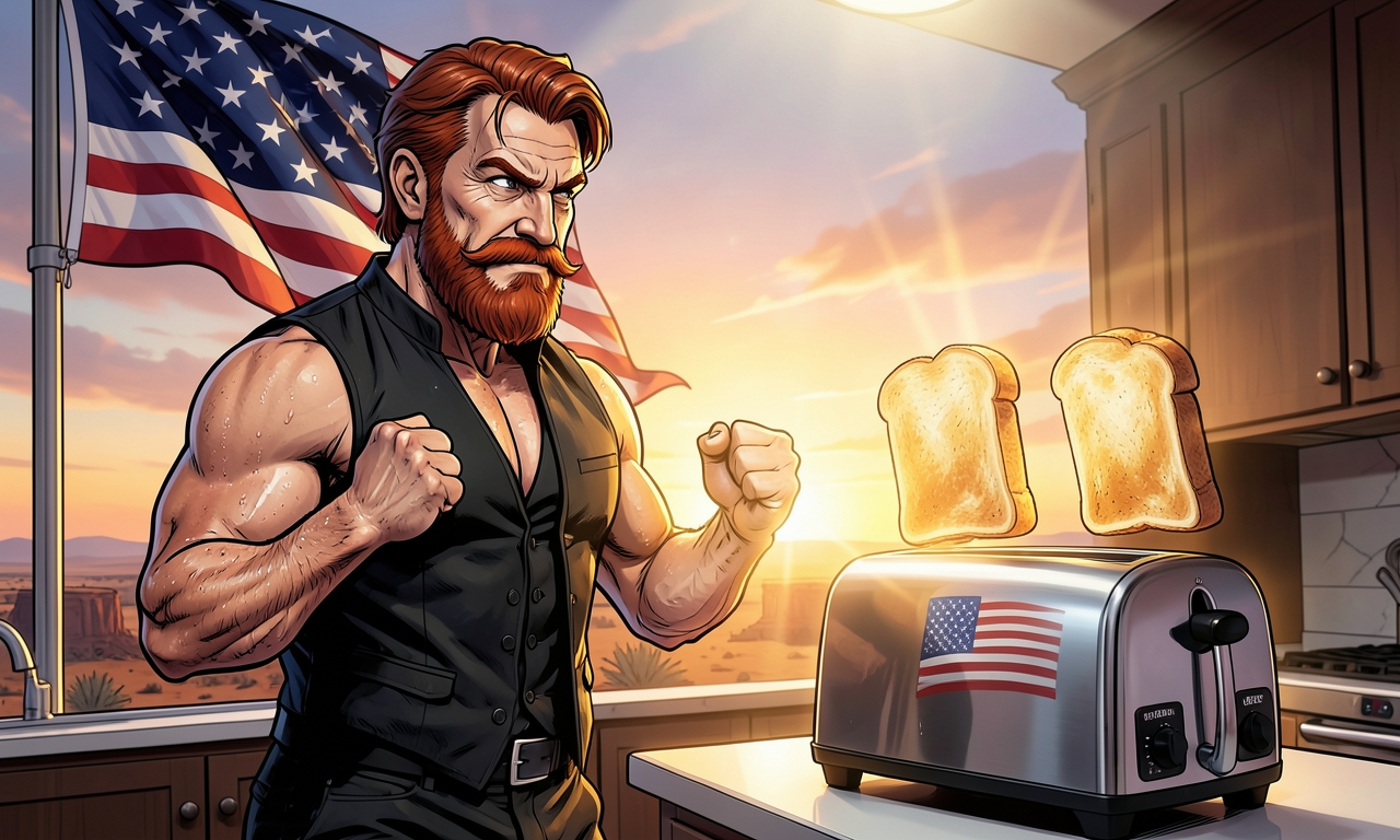 Chuck Norris steckt Toast in den Toaster. Der Toaster ist so eingeschüchtert, dass er den Toast bereits perfekt geschnitten und mit Butter bestrichen wieder ausspuckt, bevor überhaupt ein Knacken zu hören ist.