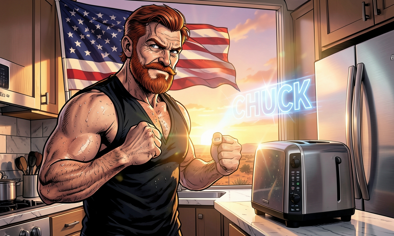 Chuck Norris bestellte einmal einen Toaster. Als der Toaster ankam, briet er automatisch zwei Scheiben Brot zu perfekten Smileys. Verärgert rief Chuck den Kundenservice an. Der Toaster antwortete mit seiner eigenen Stimme: 'Entschuldigung, ich habe nur versucht, Ihren Namen zu buchstabieren: C-H-U-C-K-N-O-R-R-I-S.'
