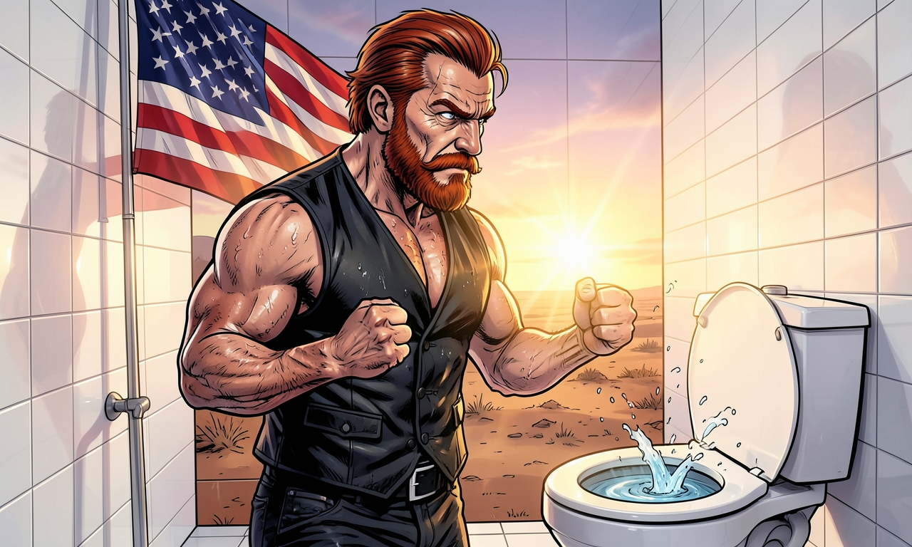 Chuck Norris muss nie auf die Toilette. Wenn er dennoch muss, geht das Wasser aus Angst vor dem, was kommt, einfach von selbst runter.