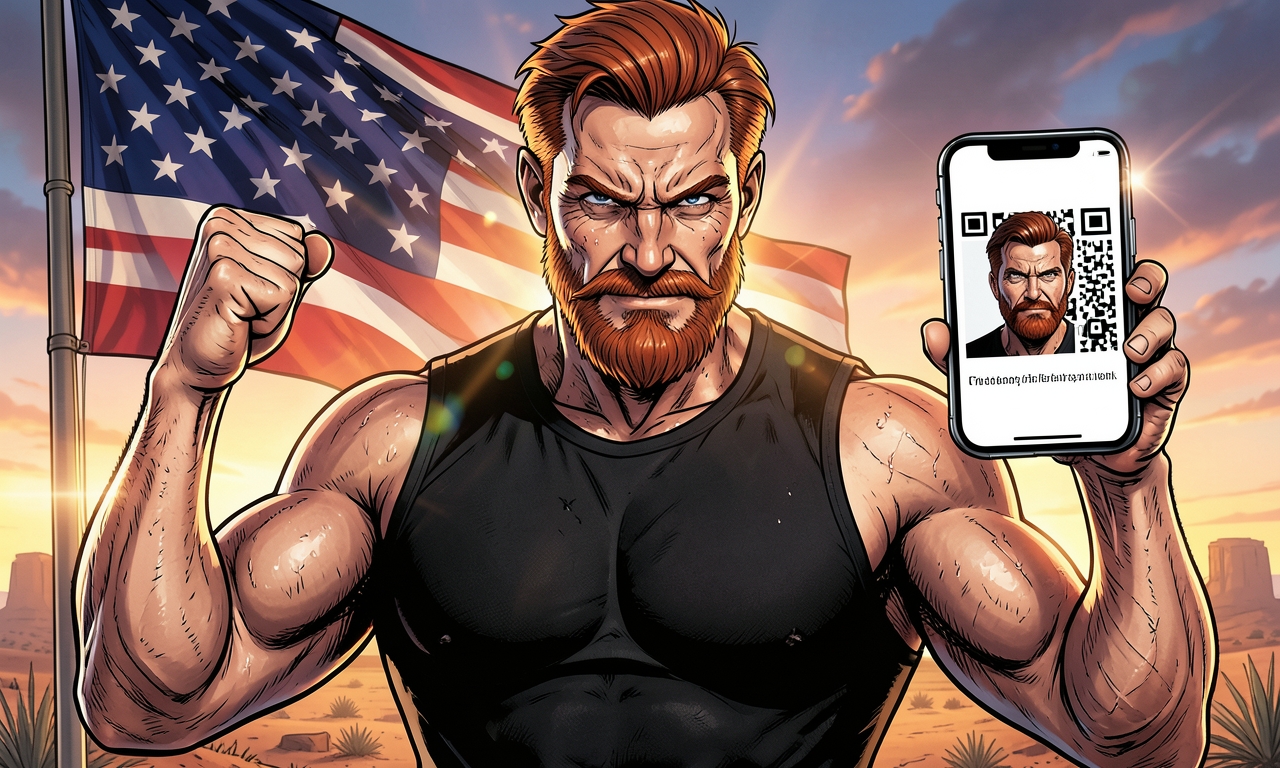 Chuck Norris scannt einen QR-Code. Der Code hat so viel Angst, dass er stattdessen ein Bild von Chuck Norris selbst anzeigt.