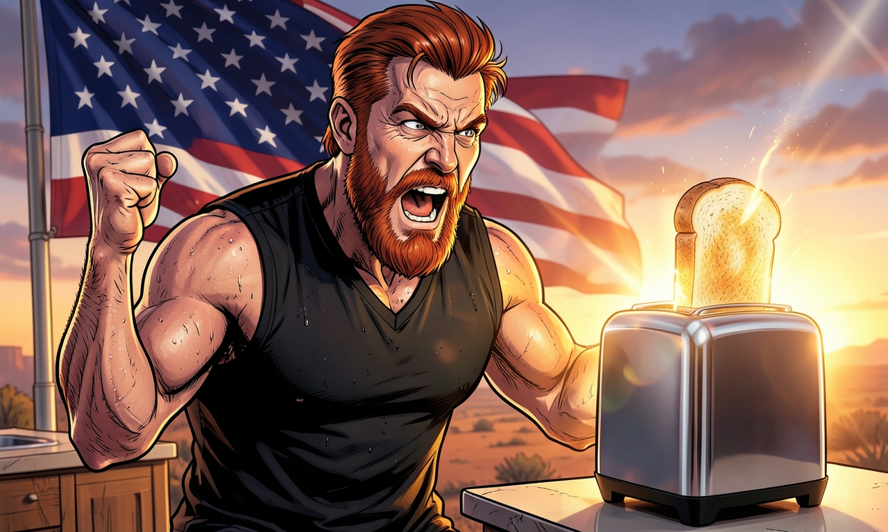 Chuck Norris repariert einen defekten Toaster, indem er ihn anschreit. Seitdem backt der Toaster nicht nur perfekt getoastetes Brot, sondern auch Brötchen mit einer Kruste, die so golden ist, dass die Sonne neidisch wird.