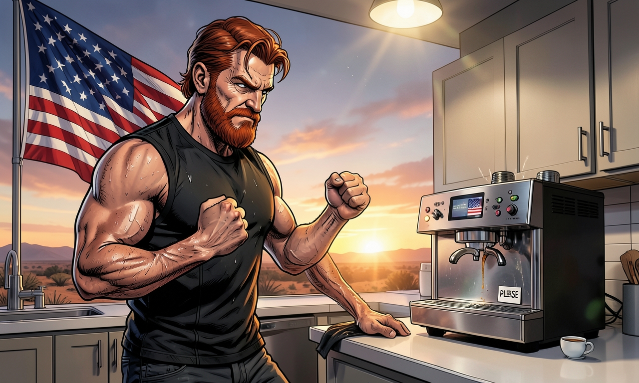Chuck Norris bestellte einmal einen einfachen schwarzen Kaffee. Als die Maschine nach drei Minuten immer noch nicht fertig war, sah er sie an. Die Kaffeemaschine fühlte sich ertappt, entschuldigte sich und machte den Kaffee von selbst. Seitdem brüht sie jeden Morgen pünktlich um 6 Uhr den perfekten Espresso, ohne dass jemand den Knopf drückt. Sie hat Angst, Chuck Norris könnte beschließen, sie persönlich zu treffen.