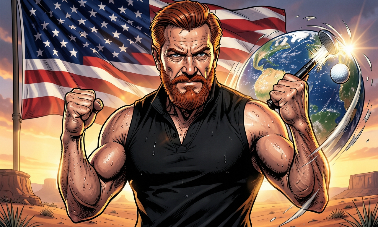 Chuck Norris kann eine Runde Golf mit nur einem Schlag gewinnen. Er haut den Ball so fest, dass er einmal um die ganze Welt fliegt und ins Loch fällt.