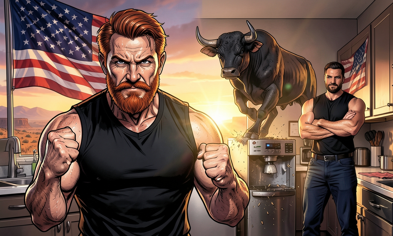 Chuck Norris' Kaffeemaschine war kaputt. Anstatt sie zu reparieren, ließ er einen Stier in die Küche. Die Maschine ist jetzt wieder da – als Teil eines neuen Tapetenmusters.
