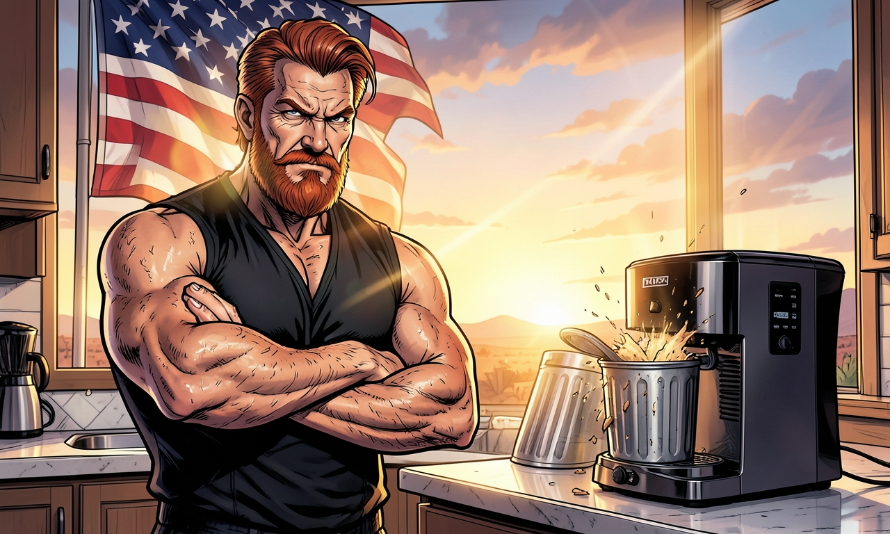 Chuck Norris hat eine Kaffeemaschine. Die macht nicht nur Kaffee – sie stampft auch den Müll für ihn.