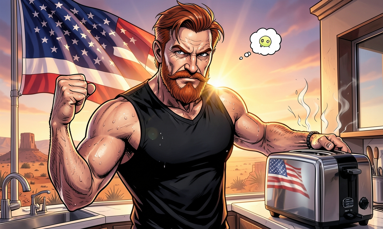 Chuck Norris macht Toast. Der Toaster hat so viel Angst, dass er die Bräunungsstufe 'Chuck Norris' erfunden hat. Die führt dazu, dass Brot nicht nur golden wird, sondern sich vor Respekt verbeugt.