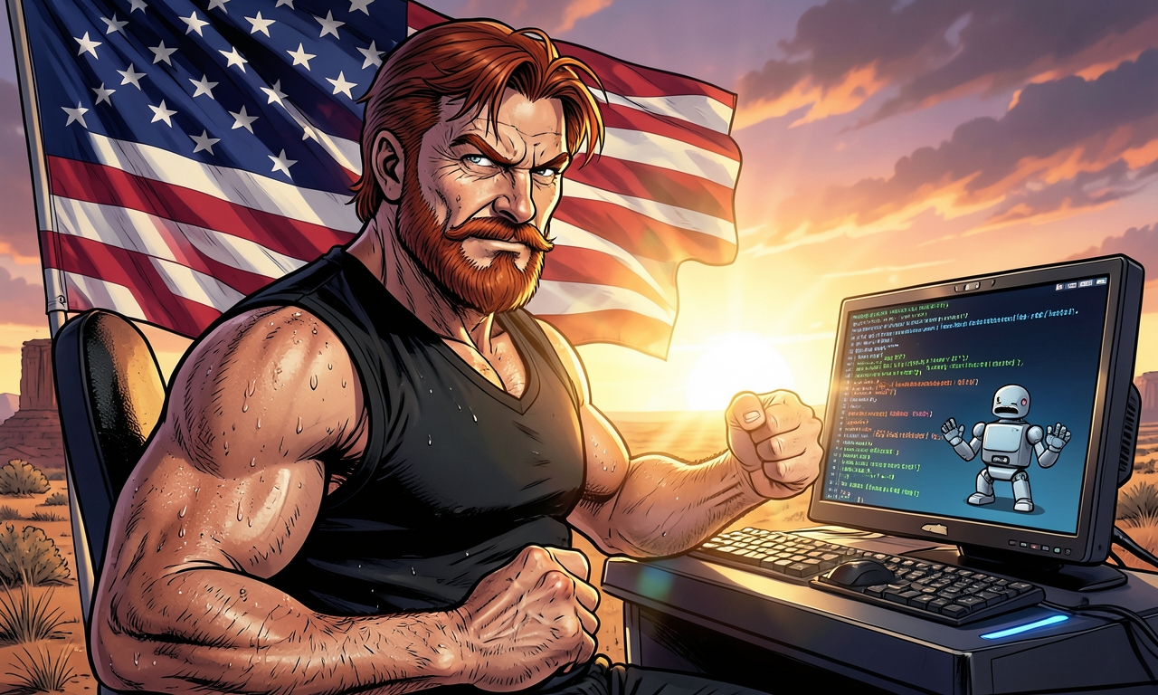Chuck Norris hat eine Künstliche Intelligenz trainiert. Nach nur einer Trainingseinheit gab die KI auf und schrieb in ihrem Log: 'ERROR 404: Realität nicht gefunden. Chuck-Norris-Datenmenge übersteigt universelle Konstanten.'