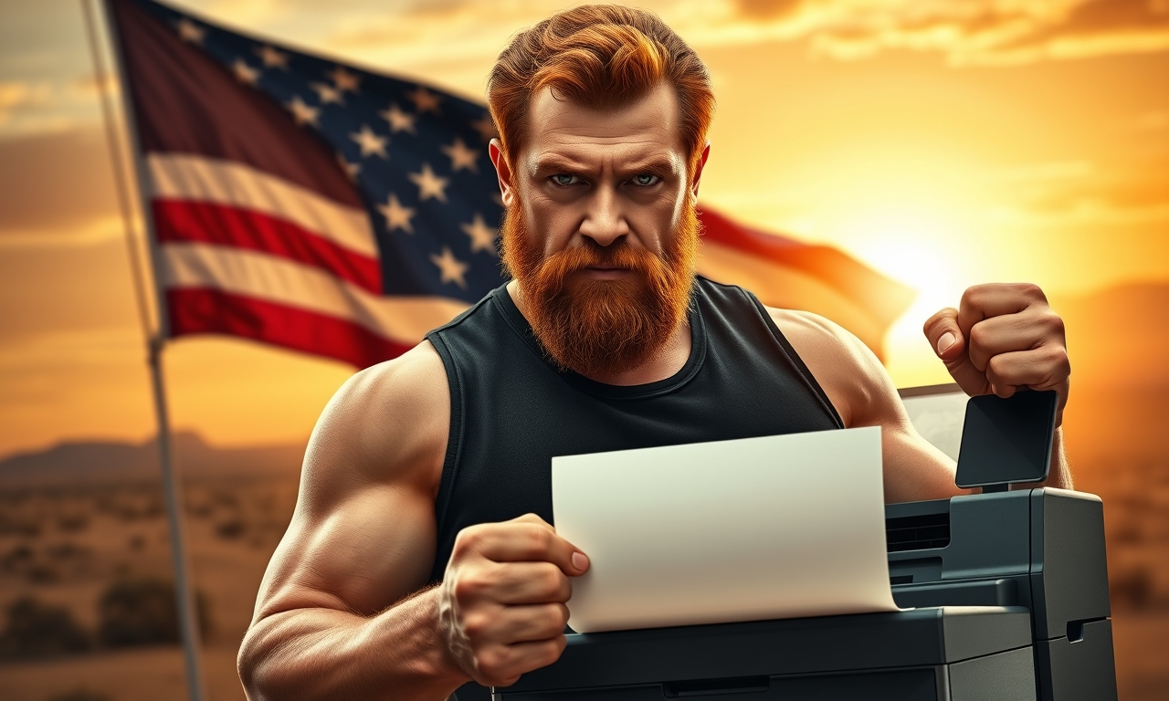 Chuck Norris druckt ein Dokument aus. Der Drucker macht keinen einzigen Fehler, nicht einmal einen Papierstau – aus Respekt.