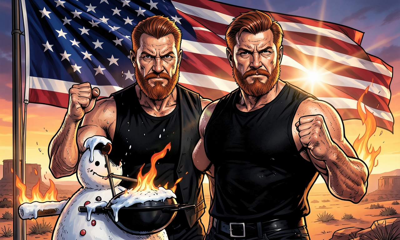 Chuck Norris kann einen Schneemann erschaffen, der so heiß ist, dass er die globale Erwärmung umkehrt und gleichzeitig als Grill dient, während er daneben steht und triumphierend lächelt.