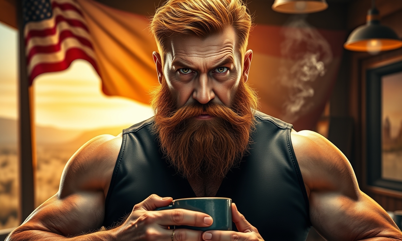 Chuck Norris kann einen perfekten Kaffee nur mit der Kraft seines Bartes und dem Echo seines eigenen Lachens brauen.