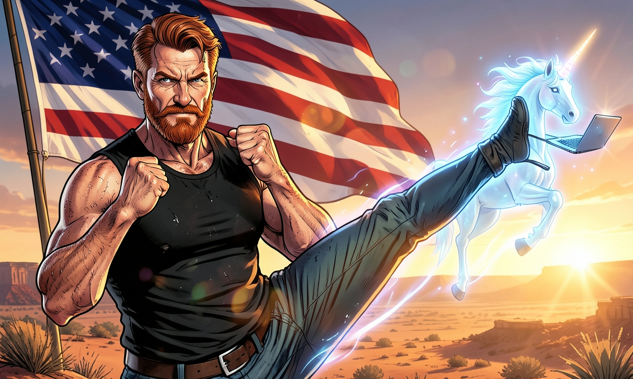 Chuck Norris kann ein Pferd mit einem einzigen Roundhouse-Kick so stark treffen, dass es in ein leuchtendes Einhorn verwandelt wird, das sofort einen Bestseller über den Sinn des Lebens schreibt.